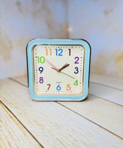 ساعت رنگی رو میزی مربعی دور طلایی کد 2896