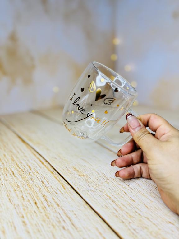 ماگ پیرکس دسته دار دوجداره فونتی کد 2899