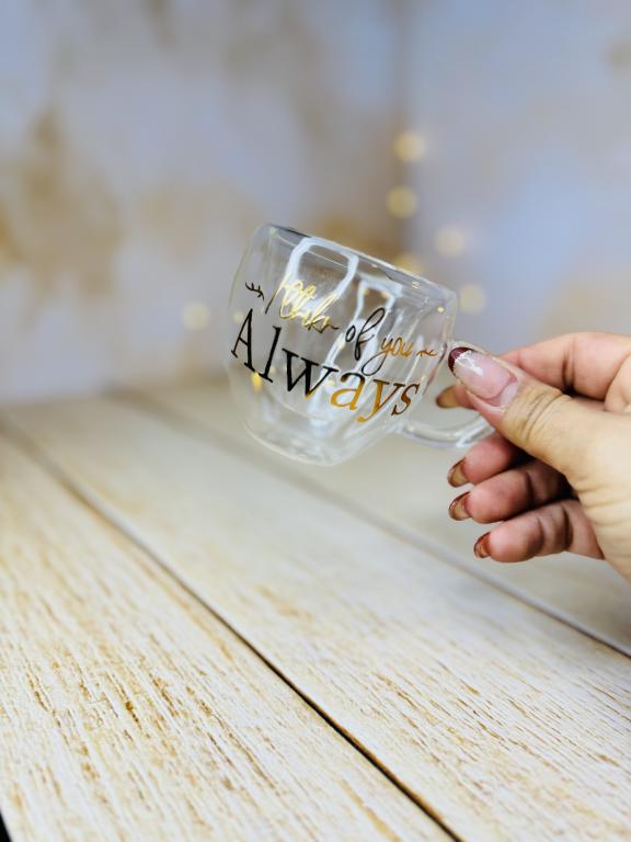 شات قهوه دوجداره پیرکس دسته دار فونتی کد 2901