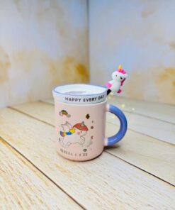 ماگ یونیکورن درب صورت قاشق سیلیکونی کد 2908