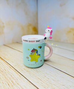 ماگ یونیکورن درب صورت قاشق سیلیکونی کد 2908