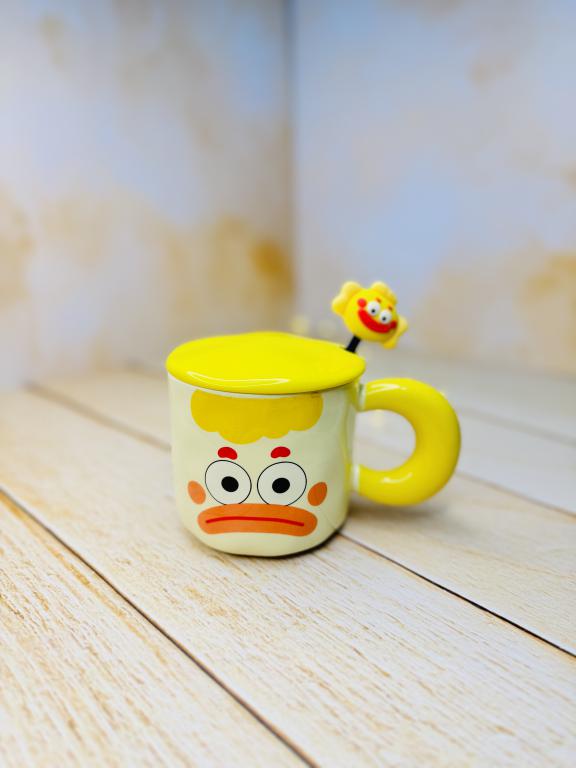 ماگ درب دار دلقک قاشق سیلیکونی کد 2909