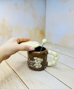 ماگ دسته توپی فانتزی پاستیلی پاپی کد 2914