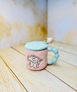 ماگ دسته توپی فانتزی پاستیلی پاپی کد 2914