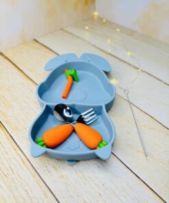 ظرف غذای کودک سیلیکونی نشکن طرح خرگوش کد 2915