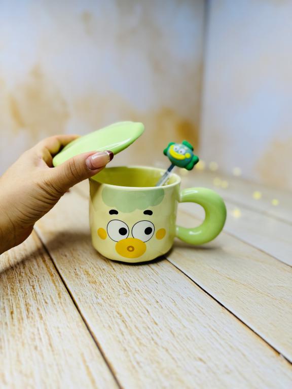 ماگ درب دار دلقک قاشق سیلیکونی کد 2909