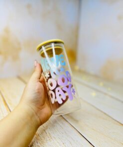 ماگ اسموتی پیرکس درب بامبو نی دار HAVE A GOOD DAY کد 2920