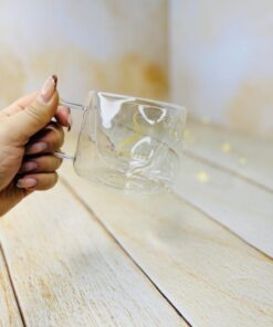 فنجان پیرکس دو جداره دسته دار COFFEE کد 2921