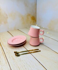 ست شات دو عددی قهوه خوری کادویی صورتی کد 2922