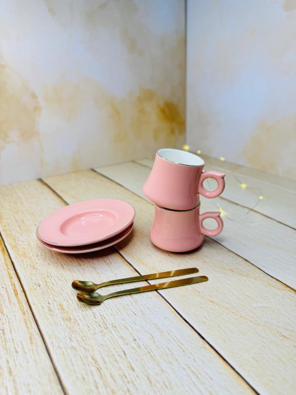 ست شات دو عددی قهوه خوری کادویی صورتی کد 2922