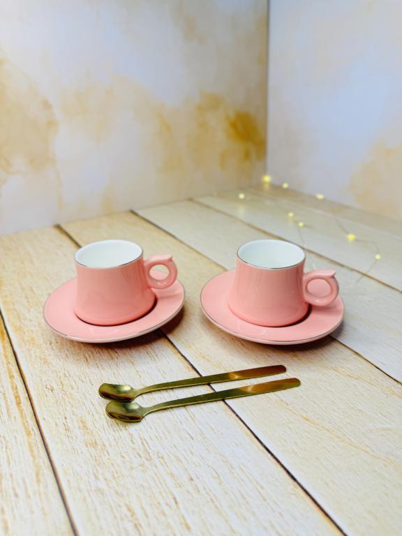 ست شات دو عددی قهوه خوری کادویی صورتی کد 2922