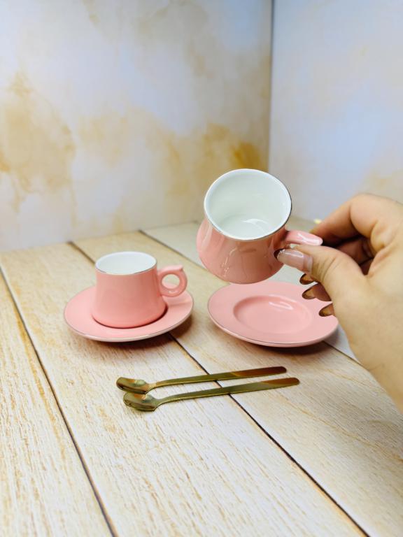 ست شات دو عددی قهوه خوری کادویی صورتی کد 2922