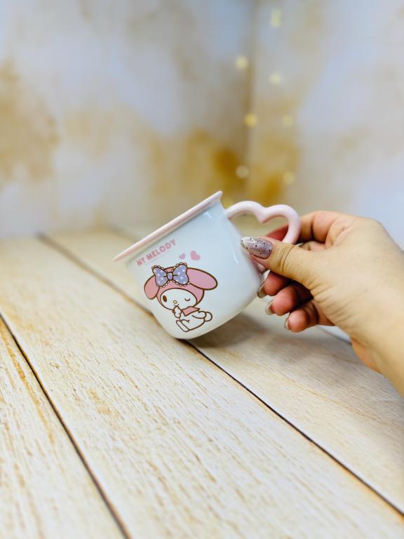 ماگ فانتزی اورجینال طرح ملودی دسته قلبی کد 2928