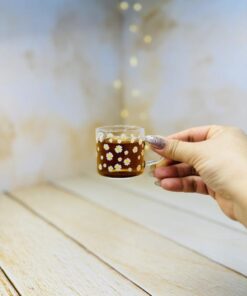 شات قهوه پیرکس طرح گل زرد کد 2932