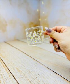 شات قهوه پیرکس طرح گل زرد کد 2932