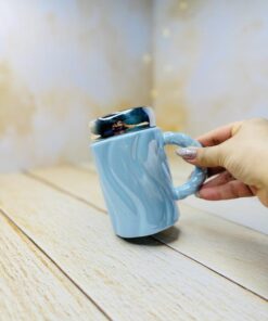 ماگ در پیچی آینه دار هولوگرامی بدنه موج دار کد 2944