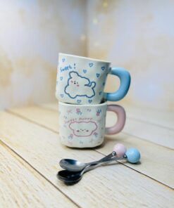 ماگ فانتزی سرامیکی مربعی SWEET طرح مینیمال کد 2945