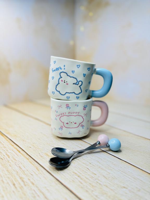 ماگ فانتزی سرامیکی مربعی SWEET طرح مینیمال کد 2945