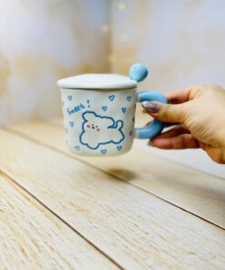 ماگ فانتزی سرامیکی مربعی SWEET طرح مینیمال کد 2945