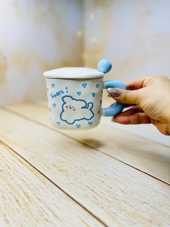 ماگ فانتزی سرامیکی مربعی SWEET طرح مینیمال کد 2945