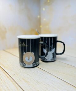 ماگ سرامیکی طرح خطی سه بعدی حیوانات جنگل کد 2947