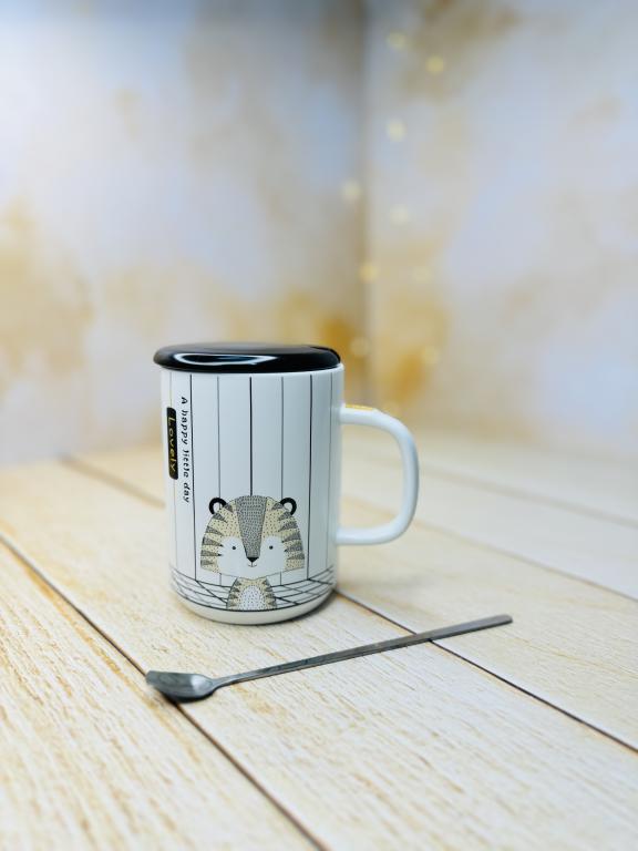 ماگ سرامیکی طرح خطی سه بعدی حیوانات جنگل کد 2947