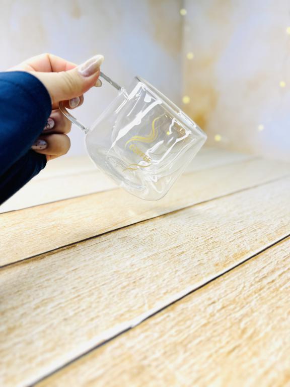 فنجان دسته دار پیرکس دو جداره coffeeکد 2949