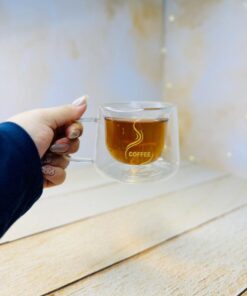 فنجان دسته دار پیرکس دو جداره coffeeکد 2949