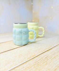 ماگ در پیچی سرامیکی پاستیلی آینه دار لبخند کد 2951