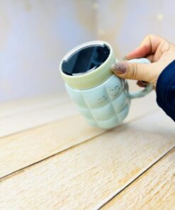 ماگ در پیچی سرامیکی پاستیلی آینه دار لبخند کد 2951