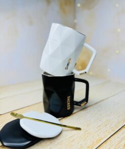 ماگ سرامیکی Life ست سفید و مشکی کد 2953