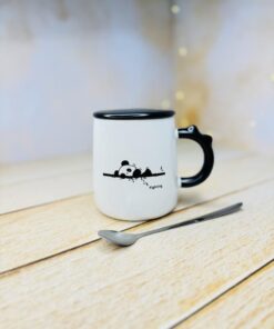 ماگ درب سرامیکی طرح پاندا خسته کد 2955