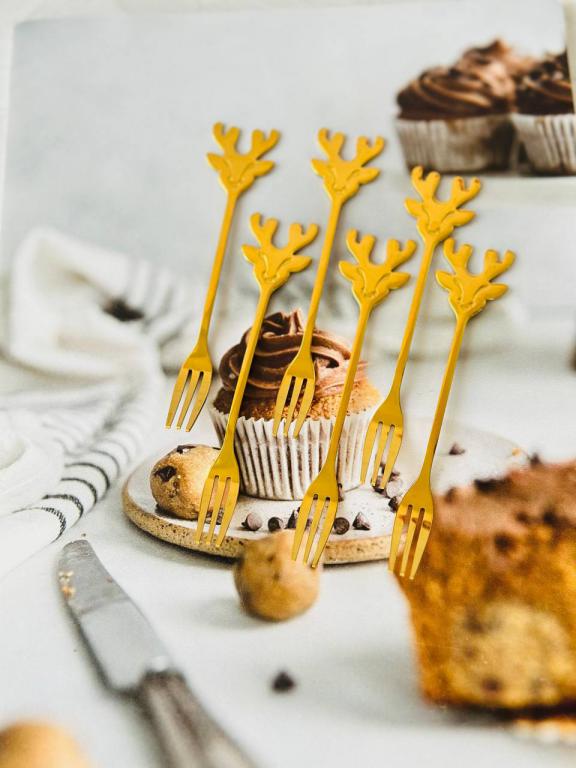 قاشق چنگال فانتزی استیل طرح گوزن کد 3005