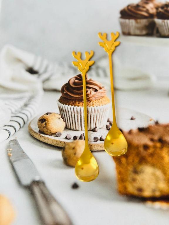 قاشق چنگال فانتزی استیل طرح گوزن کد 3005