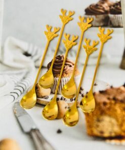 قاشق چنگال فانتزی استیل طرح گوزن کد 3005