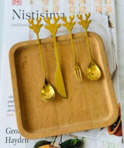 قاشق چنگال فانتزی استیل طرح گوزن کد 3005