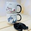 ماگ درب فانتزی سرامیکی طرح گربه دم برجسته کد 2959