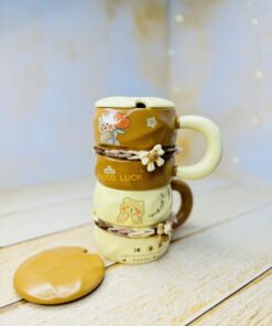 ماگ فانتزی سرامیکی طرح خرس تدی کش دار کد 2961