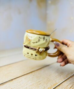 ماگ فانتزی سرامیکی طرح خرس تدی کش دار کد 2961