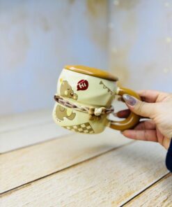 ماگ فانتزی سرامیکی طرح خرس تدی کش دار کد 2961