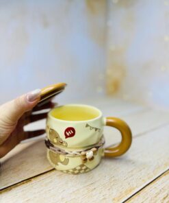 ماگ فانتزی سرامیکی طرح خرس تدی کش دار کد 2961