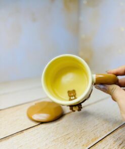 ماگ فانتزی سرامیکی طرح خرس تدی کش دار کد 2961