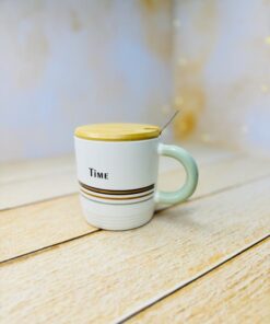 ماگ سرامیکی کلاسیک درب بامبو چوبی کد 2966