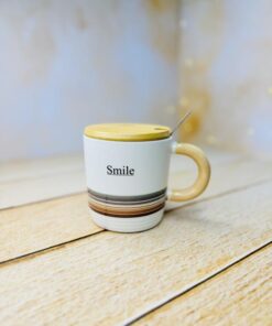 ماگ سرامیکی کلاسیک درب بامبو چوبی کد 2966