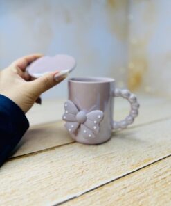 ماگ سرامیکی هولوگرامی دسته توپی پاپیون دار کد 2967