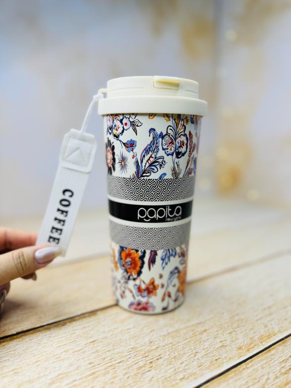 تراول ماگ دوحالته طرح گل دار PAPITA کد 2969