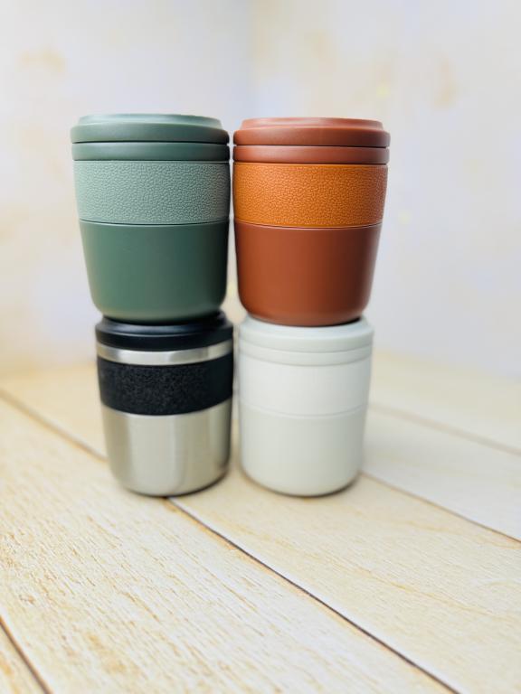 مینی تراول ماگ فانتزی دورچرمی استیل کد 2993