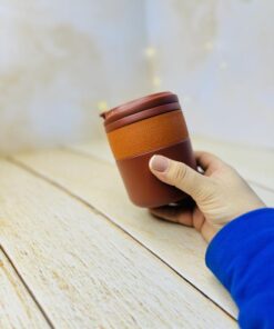 مینی تراول ماگ فانتزی دورچرمی استیل کد 2993