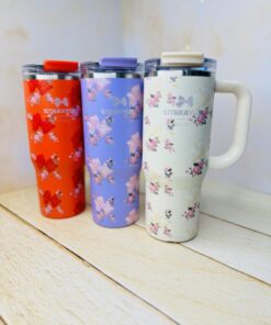 تامبلر تراول ماگ دوحالته گلدار دسته بغل 900 میل سیتارایوری SITARAYURI کد2992