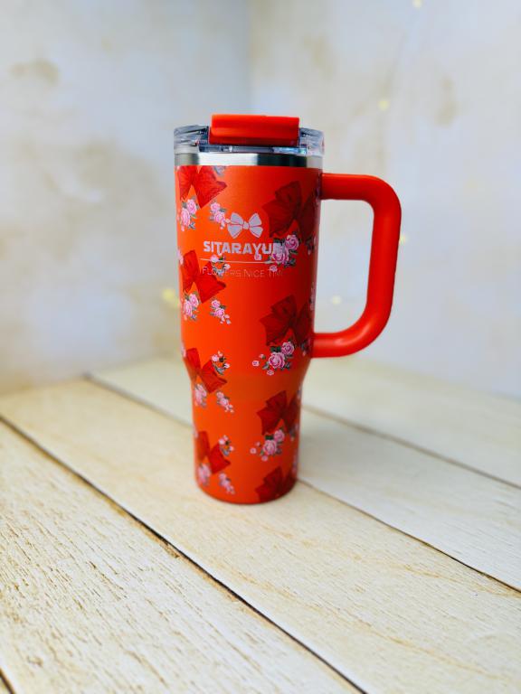 تامبلر تراول ماگ دوحالته گلدار دسته بغل 900 میل سیتارایوری SITARAYURI کد2992